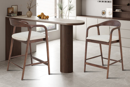 NEW - Counterstoel 'Claire' Essenh. Walnoot Milan 103 Beige Gemonteerd (1/doos)