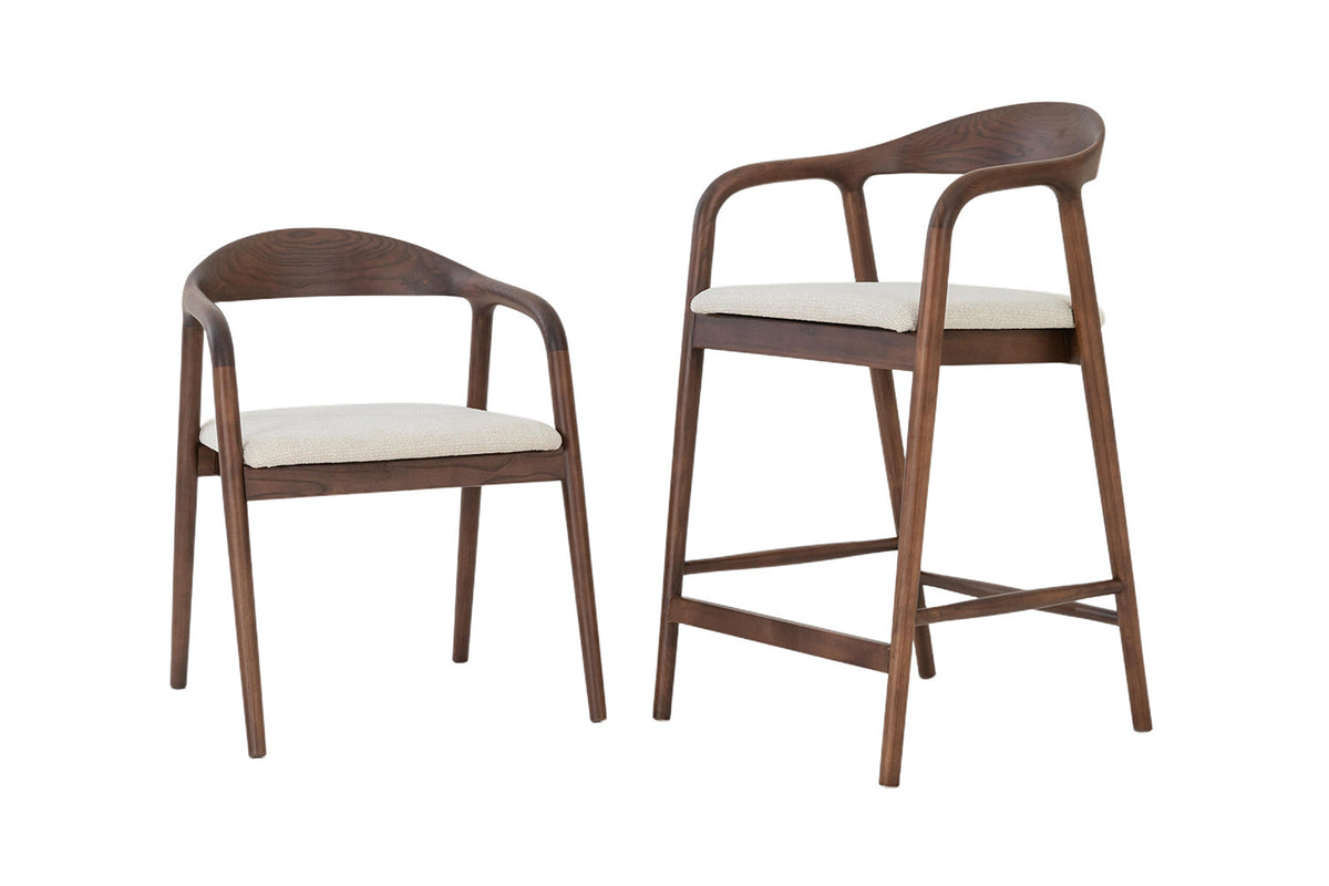 NEW - Counterstoel 'Claire' Essenh. Walnoot Milan 103 Beige Gemonteerd (1/doos) - foto 12