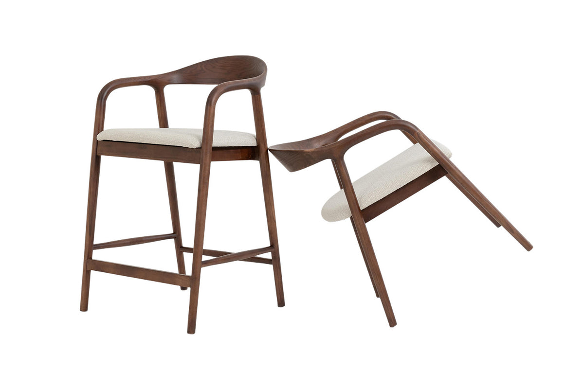 NEW - Counterstoel 'Claire' Essenh. Walnoot Milan 103 Beige Gemonteerd (1/doos) - foto 13