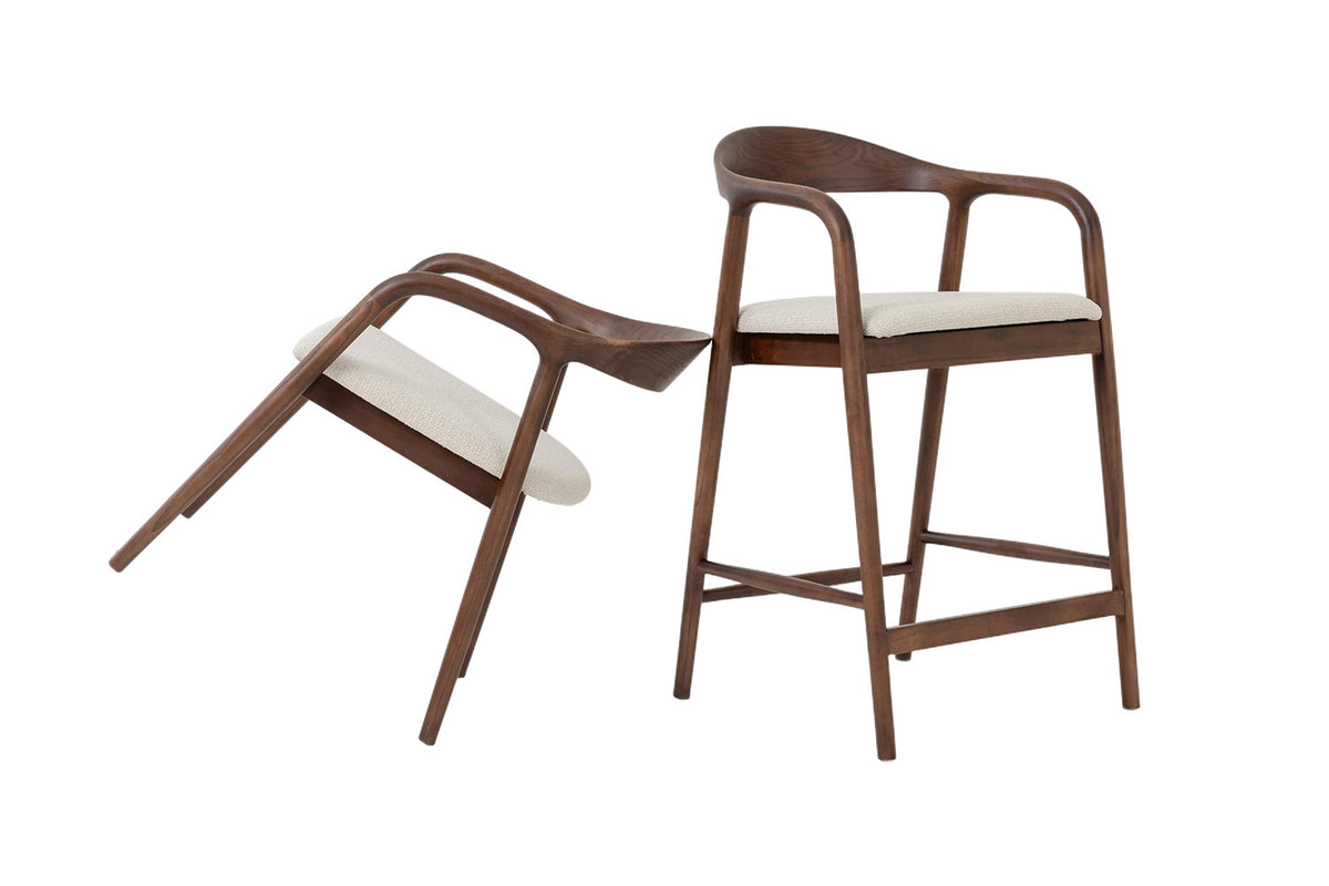 NEW - Counterstoel 'Claire' Essenh. Walnoot Milan 103 Beige Gemonteerd (1/doos) - foto 14