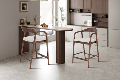 NEW - Counterstoel 'Claire' Essenh. Walnoot Milan 103 Beige Gemonteerd (1/doos) - foto 3