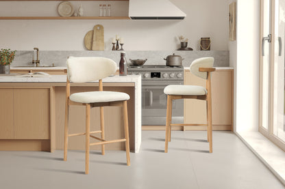 NEW - Counterstoel 'Clara' Essenhout Naturel - Ote Milan 103 Beige (1/doos) - foto 3