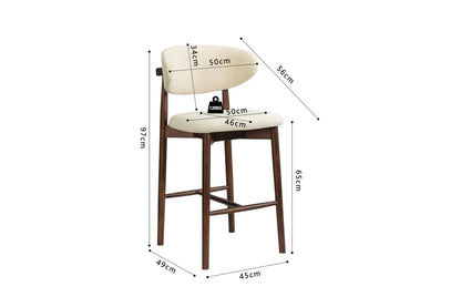 NEW - Counterstoel 'Clara' Essenhout Walnoot - Ote Milan 103 Beige (1/doos) - foto 13