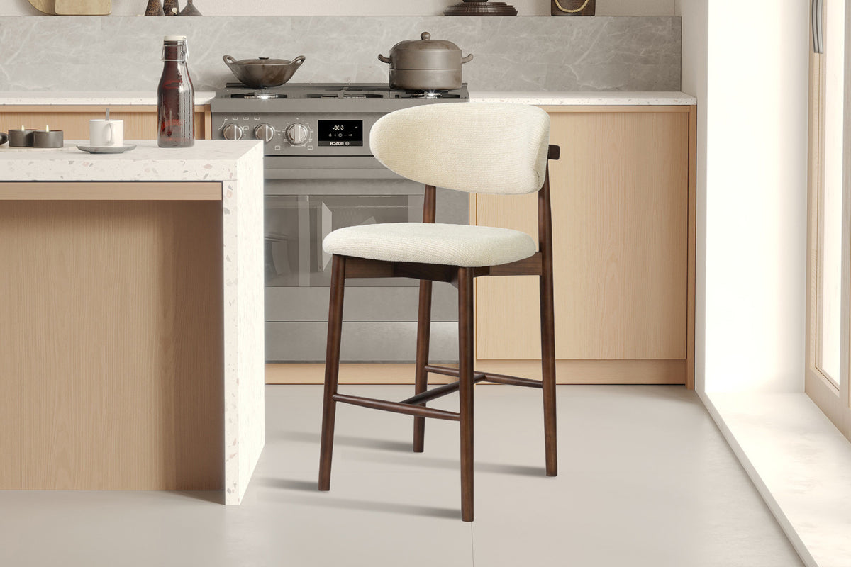 NEW - Counterstoel 'Clara' Essenhout Walnoot - Ote Milan 103 Beige (1/doos) - foto 2