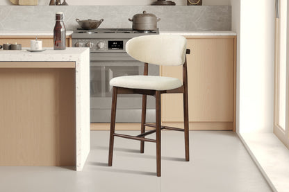 NEW - Counterstoel 'Clara' Essenhout Walnoot - Ote Milan 103 Beige (1/doos) - foto 2