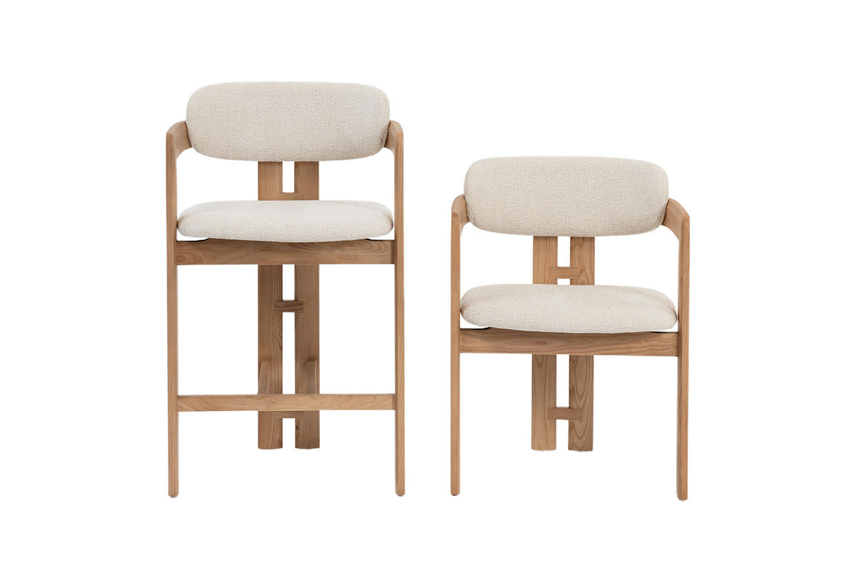 NEW - Counterstoel 'Camille' Essenhout Naturel Ote Milan 103 Beige (1/doos) - foto 12