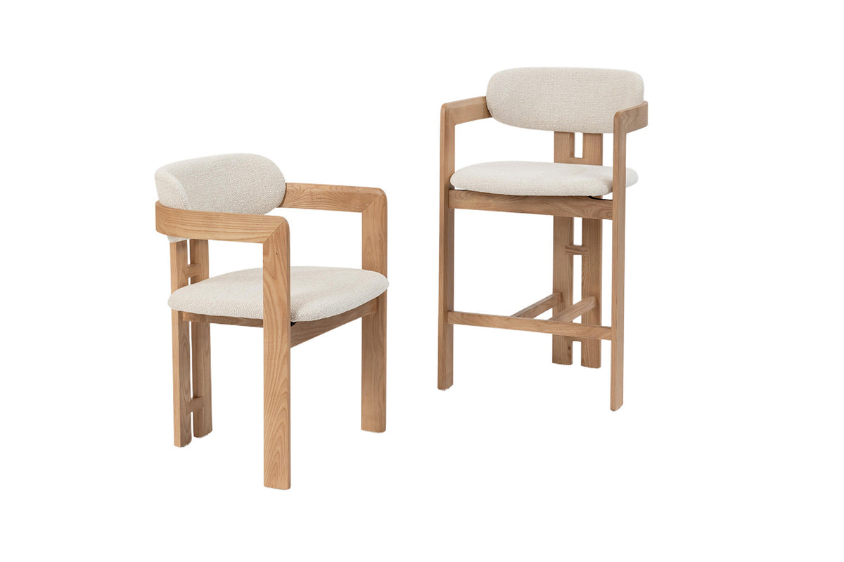 NEW - Counterstoel 'Camille' Essenhout Naturel Ote Milan 103 Beige (1/doos) - foto 14