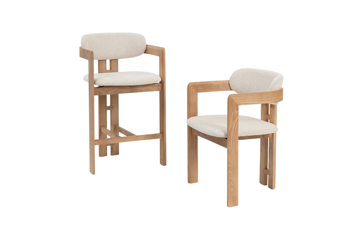 NEW - Counterstoel 'Camille' Essenhout Naturel Ote Milan 103 Beige (1/doos) - foto 15