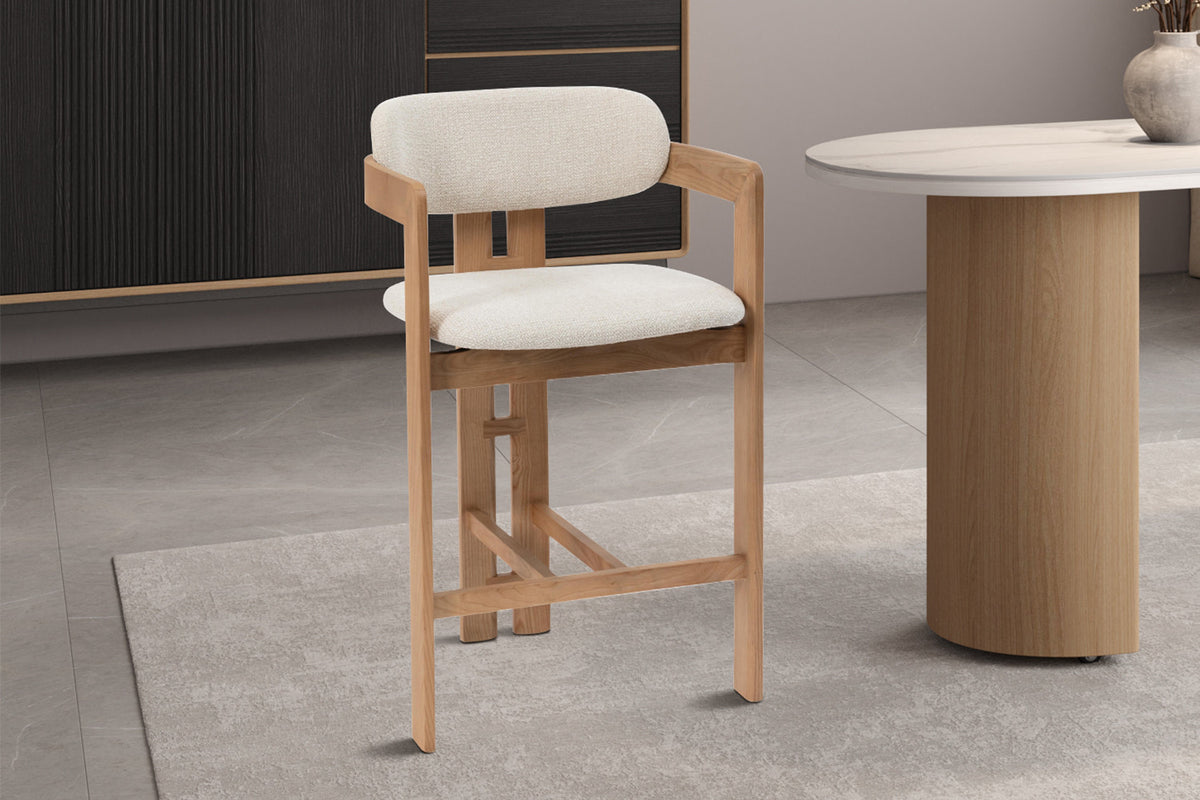 NEW - Counterstoel 'Camille' Essenhout Naturel Ote Milan 103 Beige (1/doos) - foto 2