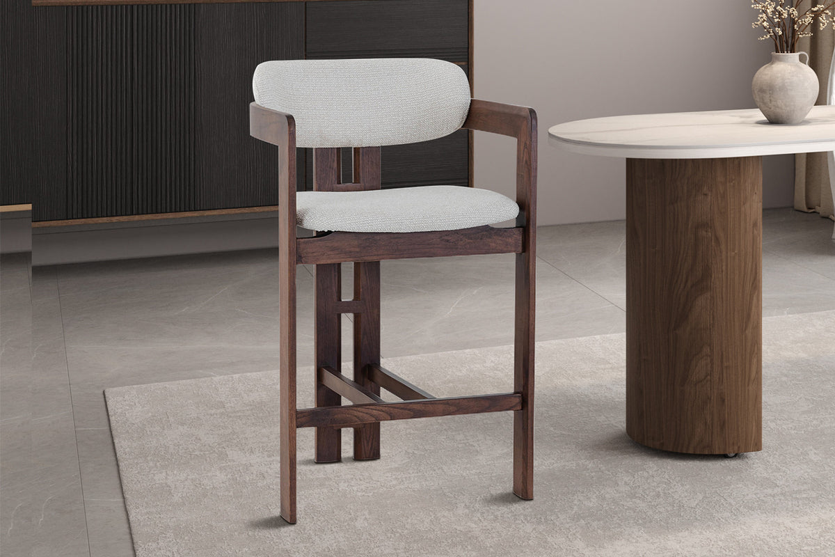 NEW - Counterstoel 'Camille' Essenhout Walnoot Ote Milan 103 Beige (1/doos) - foto 2
