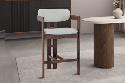 NEW - Counterstoel 'Camille' Essenhout Walnoot Ote Milan 103 Beige (1/doos) - foto 2