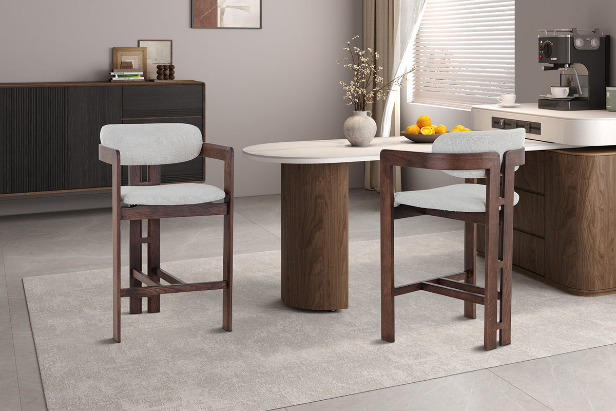 NEW - Counterstoel 'Camille' Essenhout Walnoot Ote Milan 103 Beige (1/doos) - foto 3