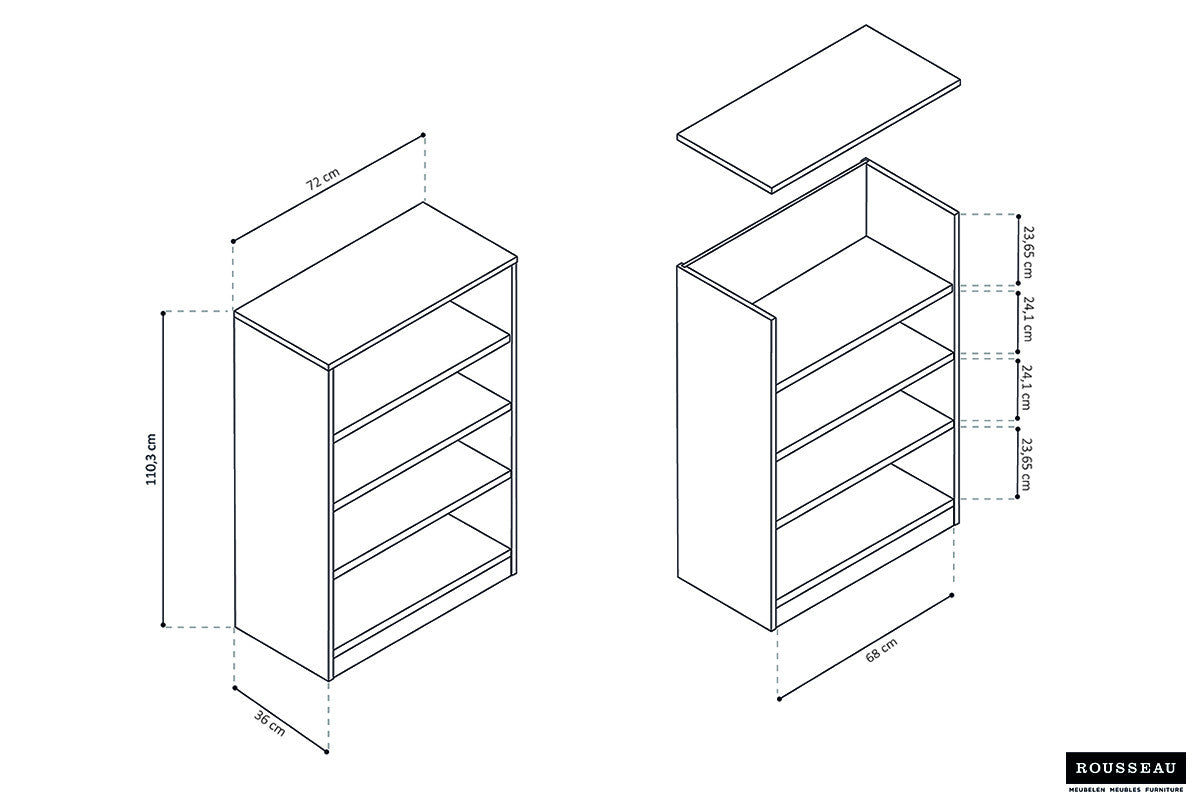 SALE - Boekenkast 'Space' 3 legplanken Sonoma (1c) - foto 7