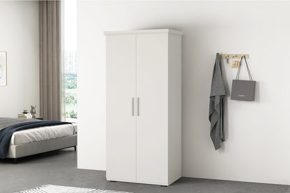 Kledingkast 'Mike' 2 deuren Wit (2c)