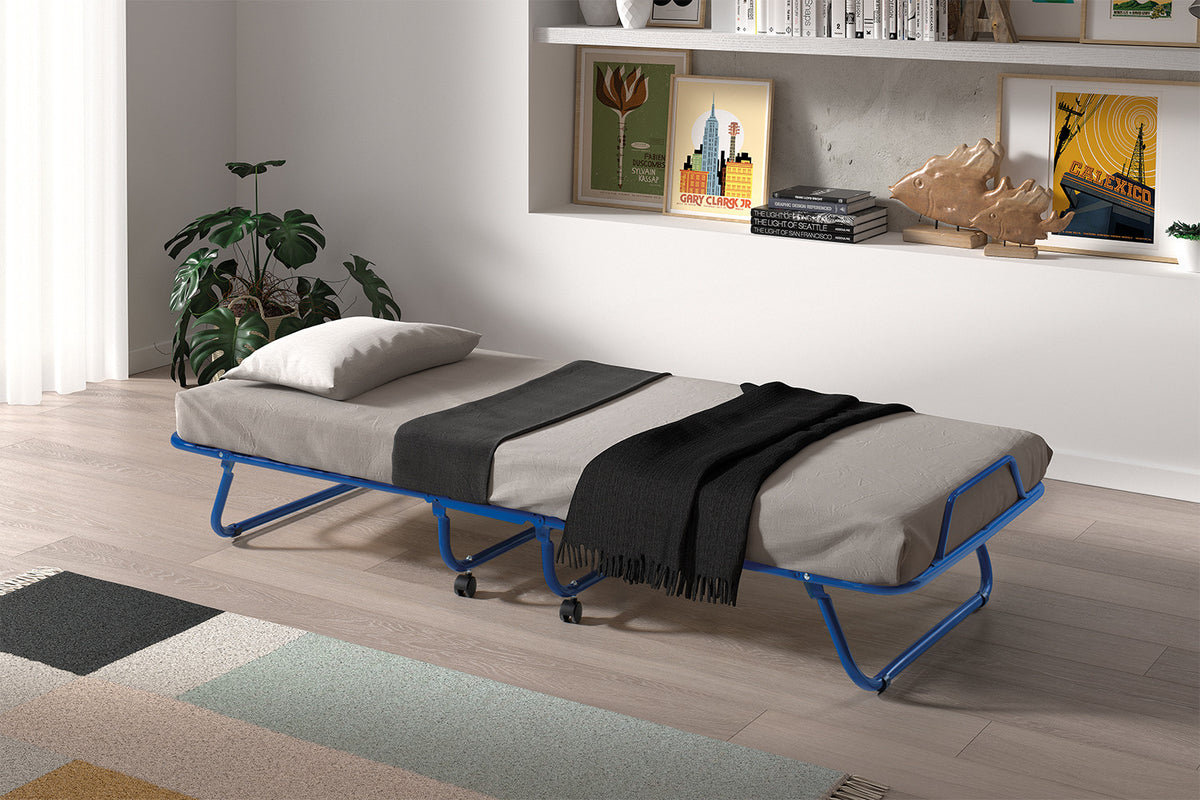 Plooibed 'Safari' 80x190 cm Metaal Blauw (1c)
