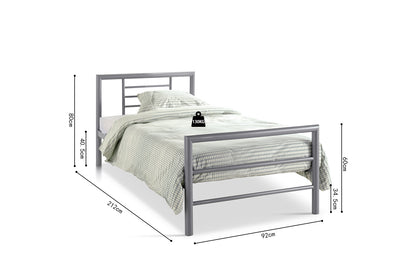 Bed 'Sandro' 90x200 met lattenbodem Grijs  (2c) - foto 8