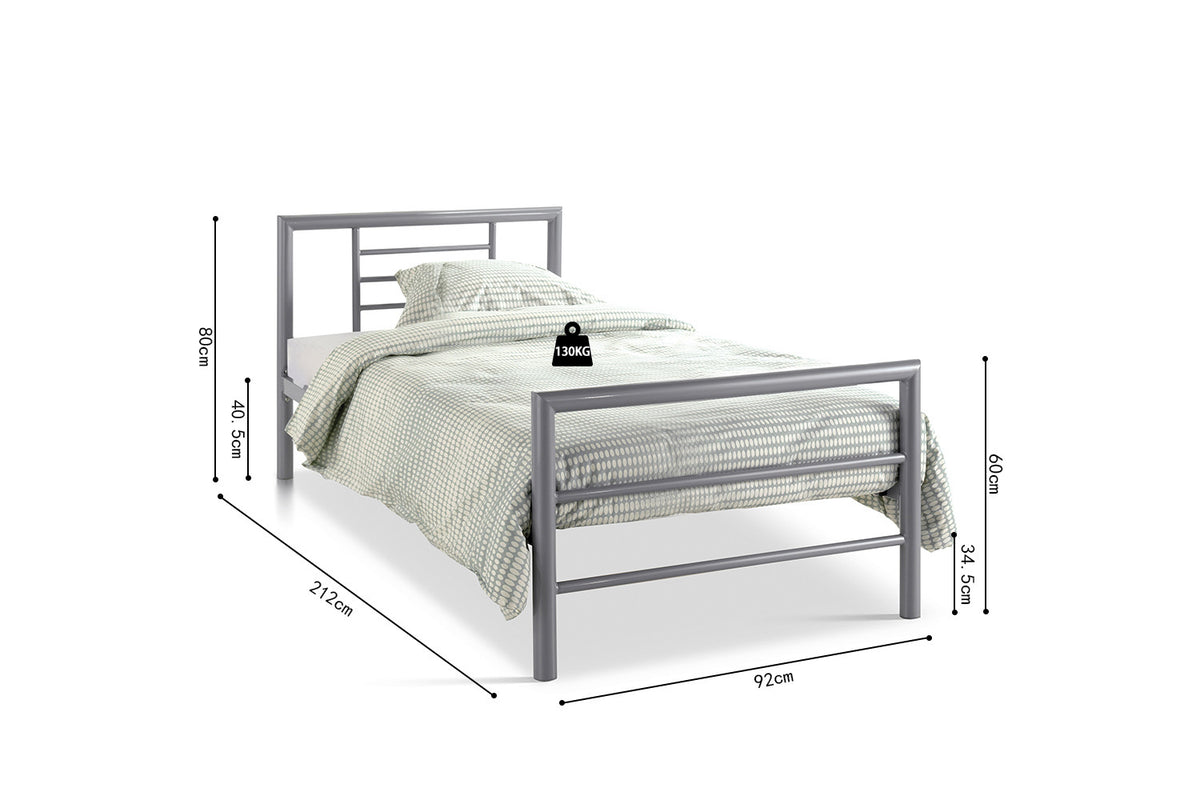 Bed 'Sandro' 90x200 met lattenbodem Grijs  (2c) - foto 8