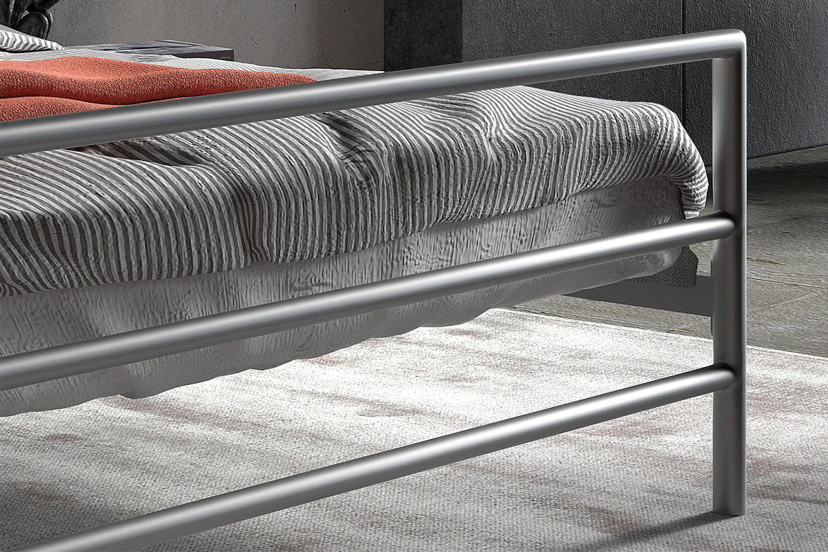 Bed 'Sandro' 140x200 met lattenbodem Grijs  (2c) - foto 4