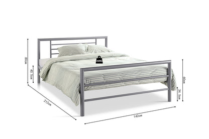 Bed 'Sandro' 140x200 met lattenbodem Grijs  (2c) - foto 7