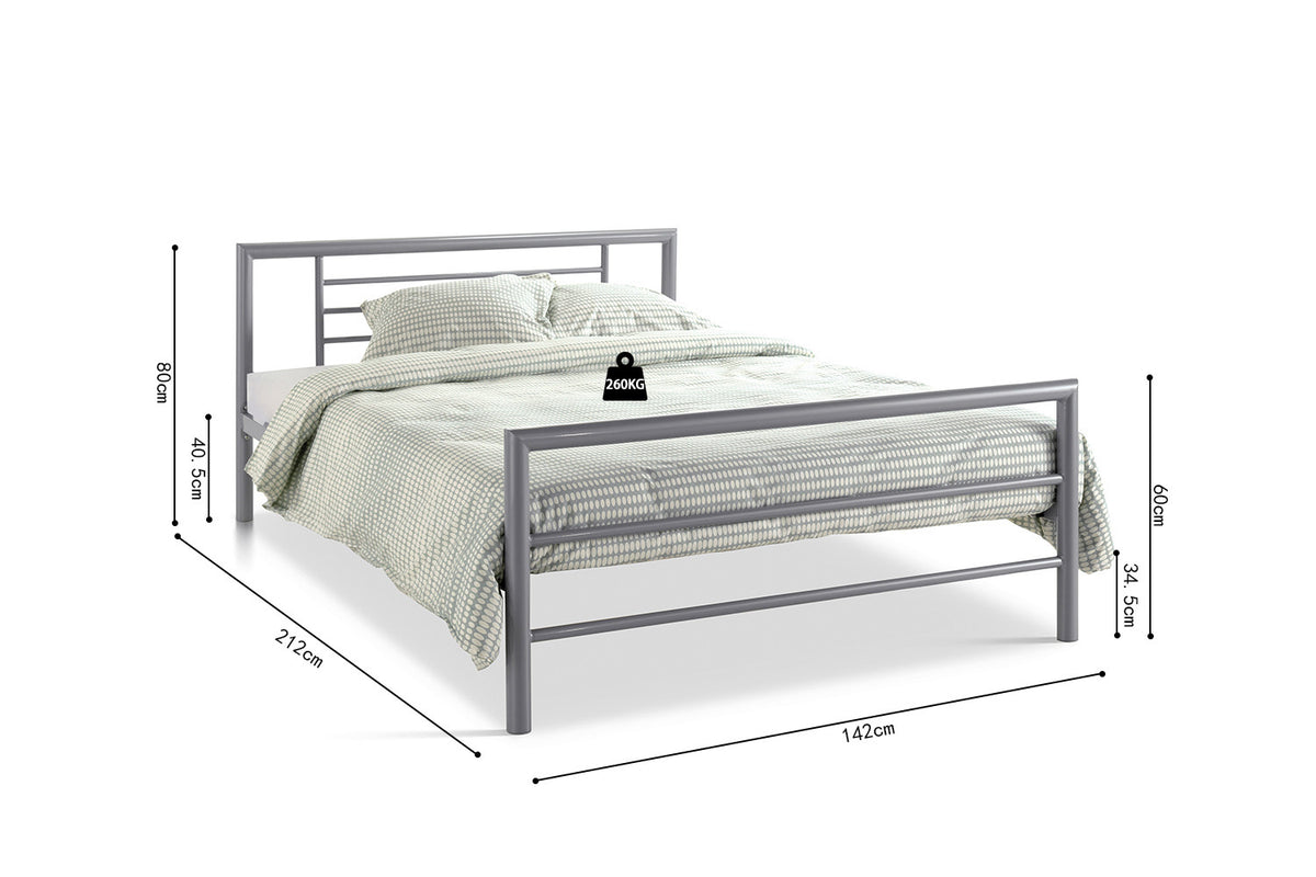 Bed 'Sandro' 140x200 met lattenbodem Grijs  (2c) - foto 7