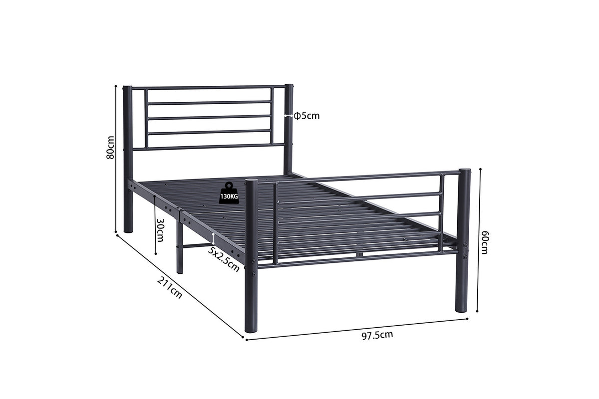 Bed 'Sammy' 90x200 Metaal Donkergrijs (1c) - foto 6