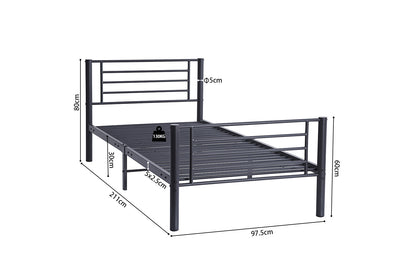 Bed 'Sammy' 90x200 Metaal Donkergrijs (1c) - foto 6