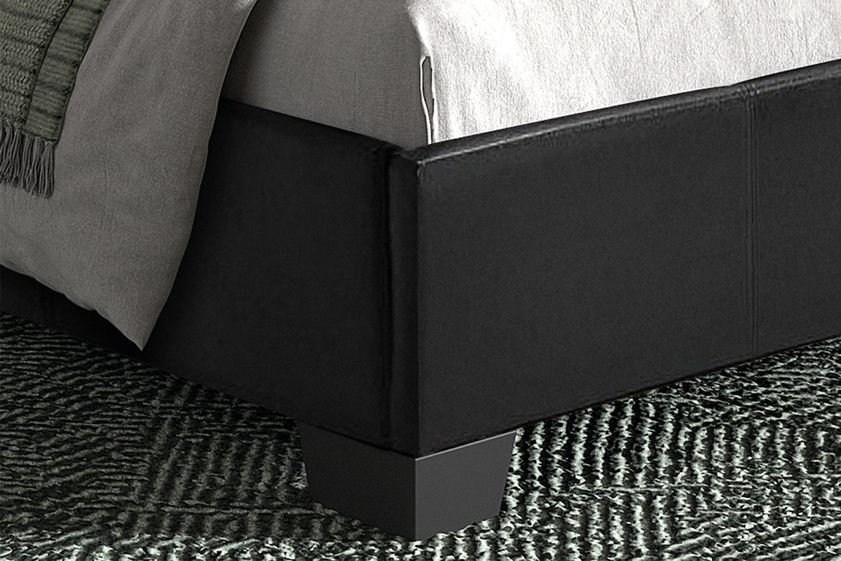 Bed 'Roma' 140x200 met lattenbodem PU Zwart (2c) - foto 4