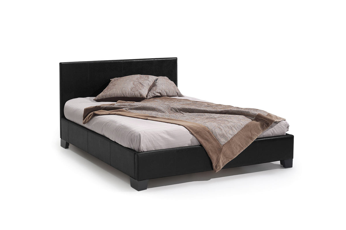 Bed 'Roma' 140x200 met lattenbodem PU Zwart (2c) - foto 6