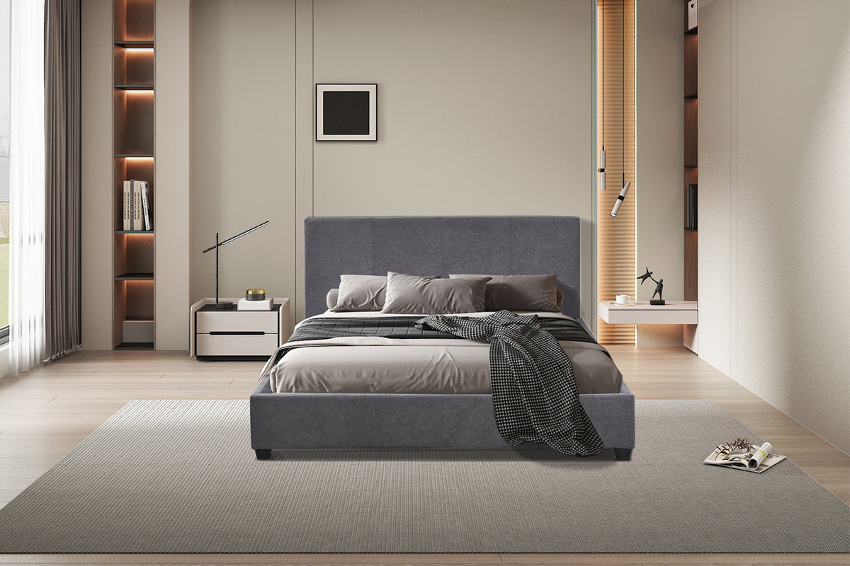 Bed 'Roma' 140x200 met lattenbodem Stof Grijs (2c) - foto 2