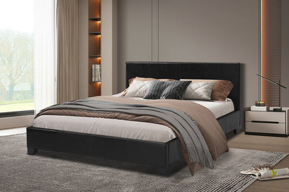 Bed 'Roma' 160x200 met lattenbodem PU Zwart (2c)