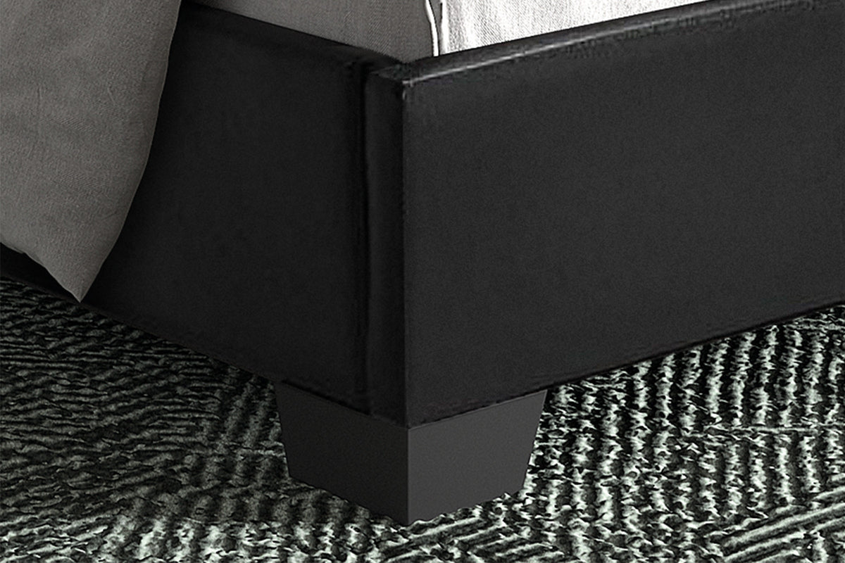 Bed 'Roma' 160x200 met lattenbodem PU Zwart (2c) - foto 4