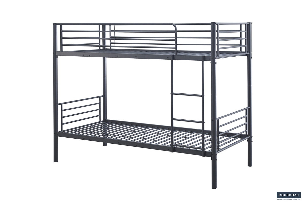 Stapelbed 'Sammy' 90x200 Splitsbaar Metaal Donkergrijs (2c) - foto 3