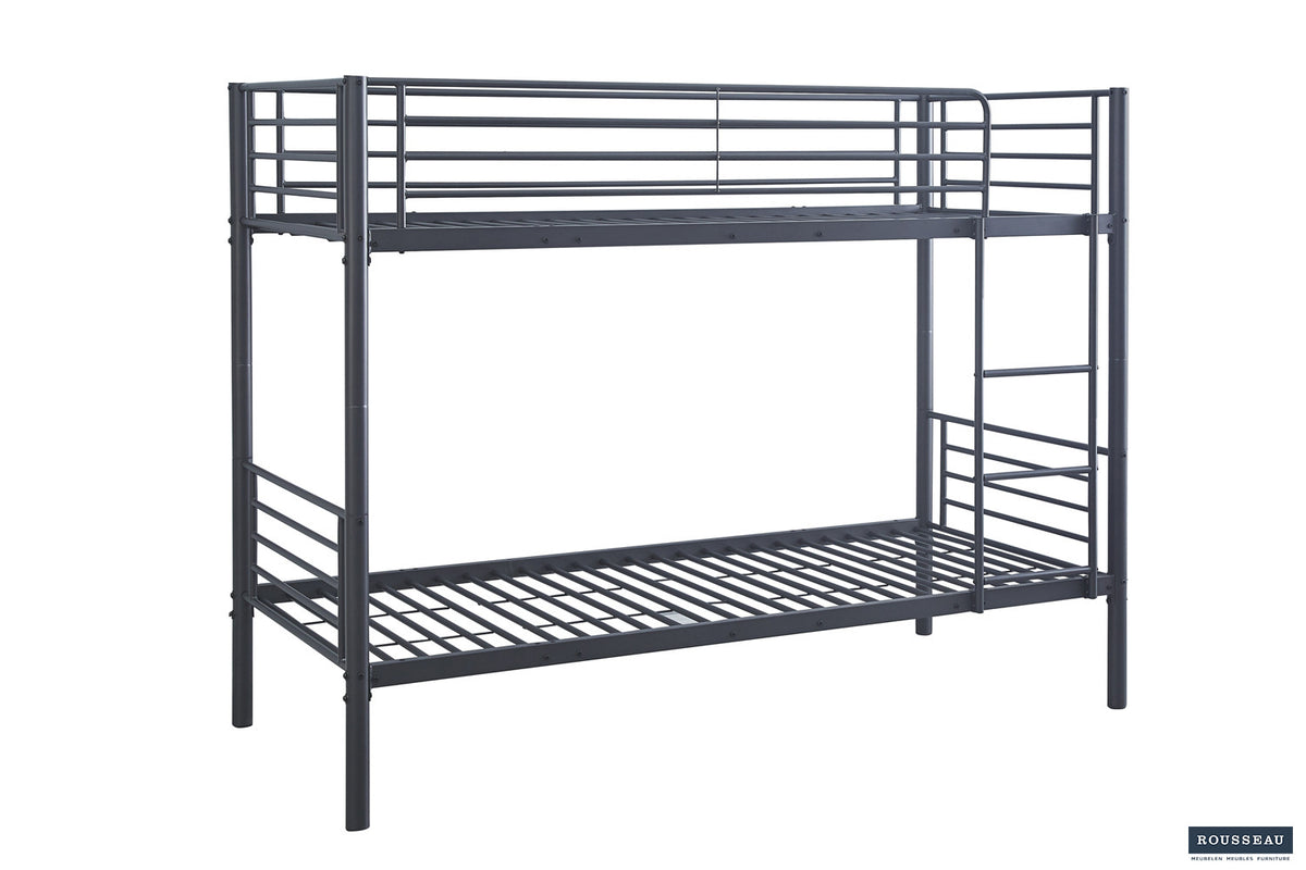 Stapelbed 'Sammy' 90x200 Splitsbaar Metaal Donkergrijs (2c) - foto 4