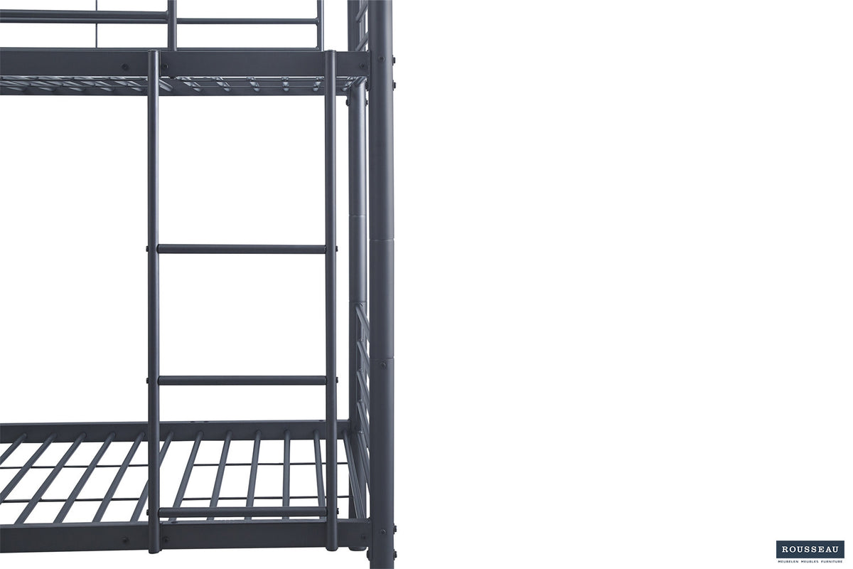 Stapelbed 'Sammy' 90x200 Splitsbaar Metaal Donkergrijs (2c) - foto 5
