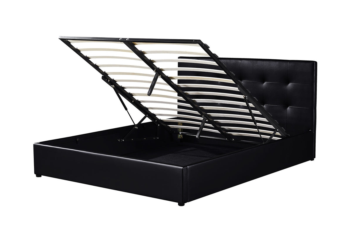 Bed met koffer 'Porto' 160x200 met lattenbodem PU Zwart (2c) - foto 4