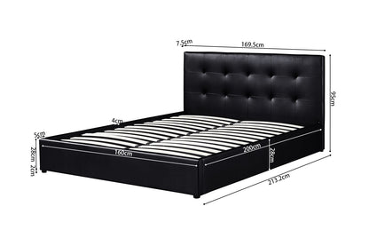 Bed met koffer 'Porto' 160x200 met lattenbodem PU Zwart (2c) - foto 7