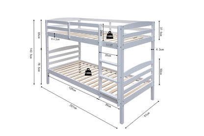 Stapelbed 'Roy' 90x200 Splitsbaar Wit (2c) - foto 7