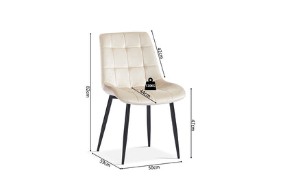 SALE - Stoel 'Juta' Fluweel Beige (2/doos) - foto 5
