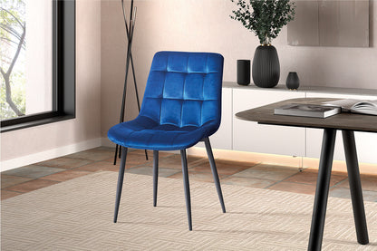 SALE - Stoel 'Juta' Fluweel Blauw (2/doos)
