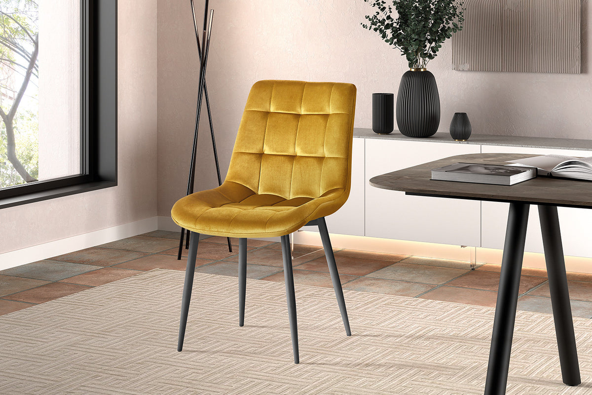 SALE - Stoel 'Juta' Fluweel Goud (2/doos)