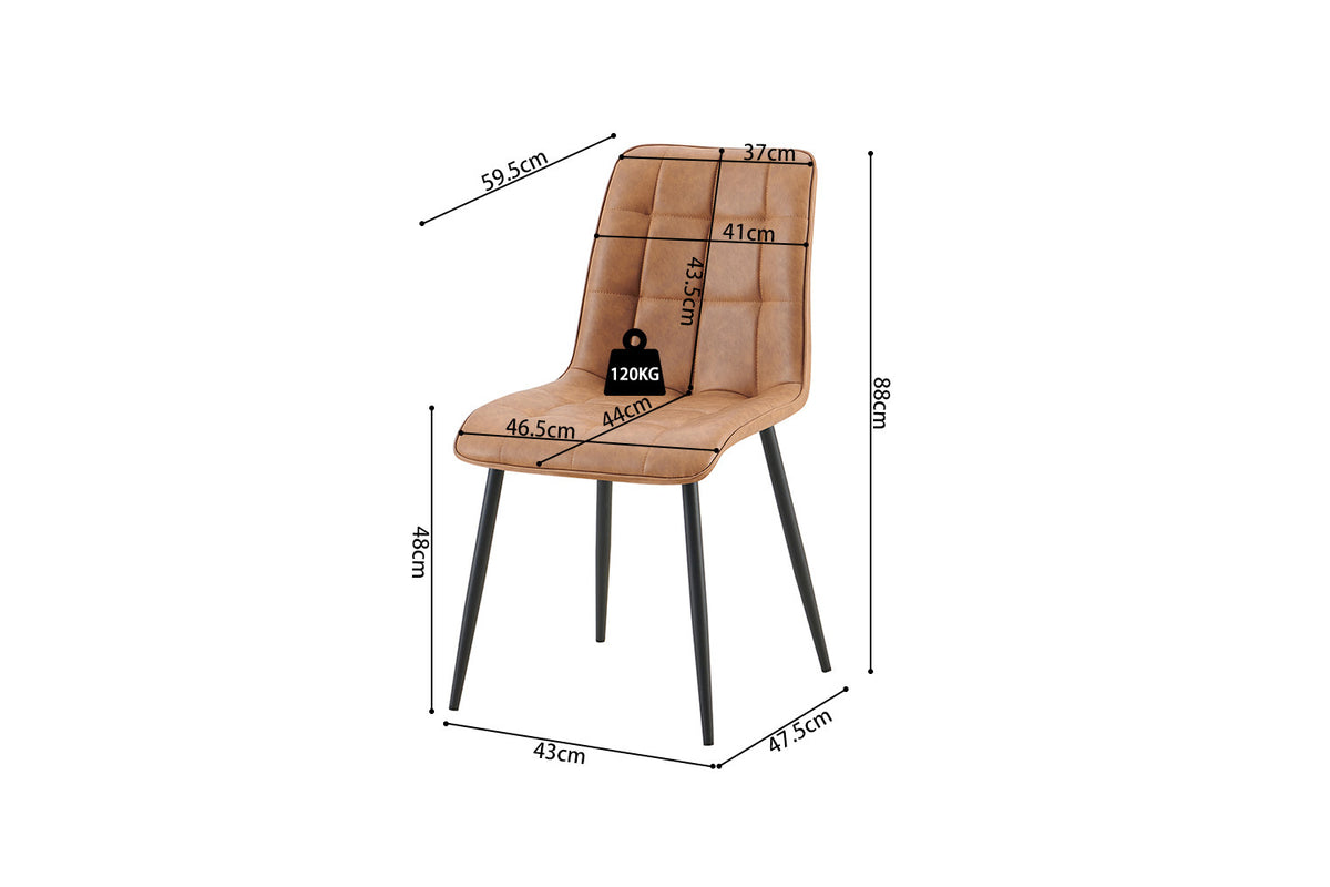 Stoel 'Furas' Vintage PU Cognac (2/doos) - foto 11