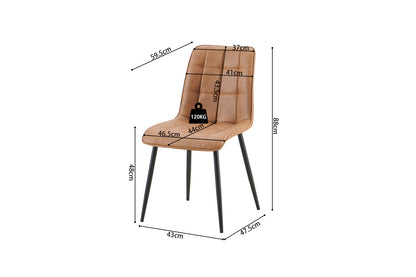 Stoel 'Furas' Vintage PU Cognac (2/doos) - foto 11