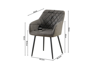 Stoel 'Peron' Micro fiber PU Grijs (2/doos) - foto 10