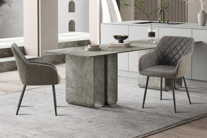 Stoel 'Peron' Micro fiber PU Grijs (2/doos)