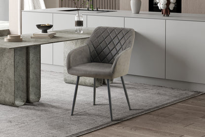 Stoel 'Peron' Micro fiber PU Grijs (2/doos) - foto 2