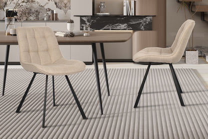 SALE - Stoel 'Ariba' Stof Ote Montego 178 Beige/Lichtgrijs (2/doos)