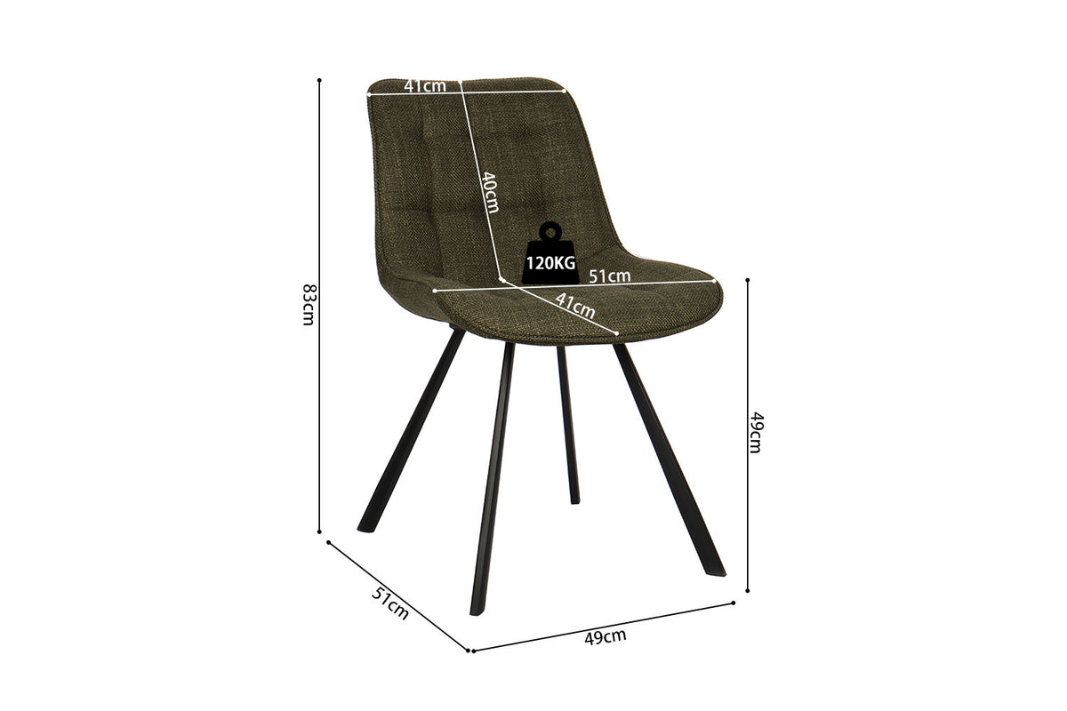 SALE - Stoel 'Ariba' Stof Ote Montego 350 Groen (2/doos) - foto 8