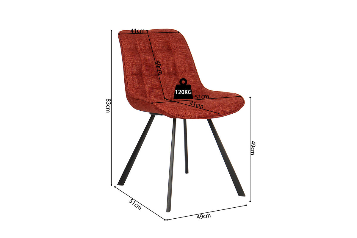 SALE - Stoel 'Ariba' Stof Ote Montego 253 Rood (2/doos) - foto 8