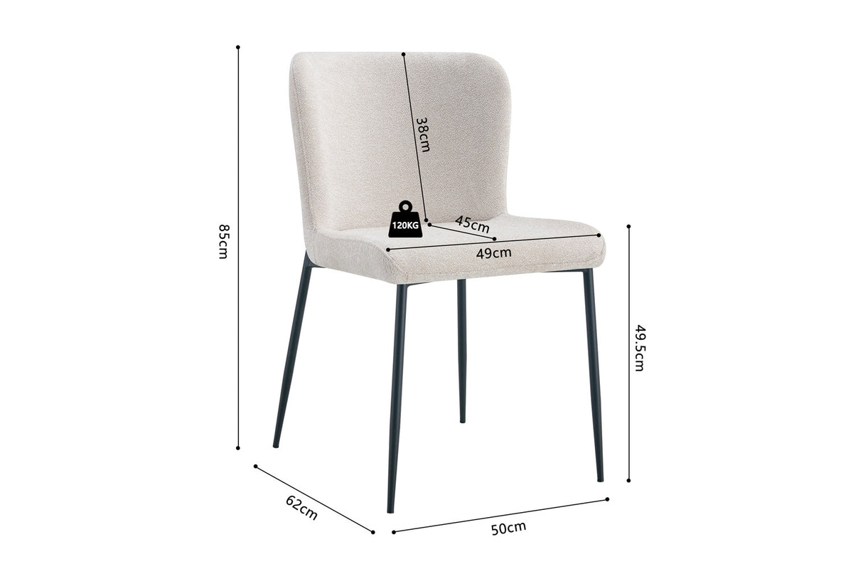 Stoel 'Lisa' Stof Fabb Raven 24 Beige (2/doos) - foto 10
