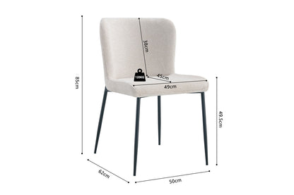 Stoel 'Lisa' Stof Fabb Raven 24 Beige (2/doos) - foto 10
